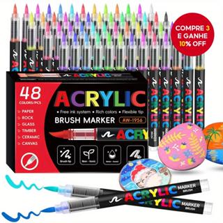 Canetas Marcadoras Acrílicas com Controle de Tinta Inteligente de 12 Cores – Ponta Macia, Design Empilhável para Arte em Oferta na Shopee