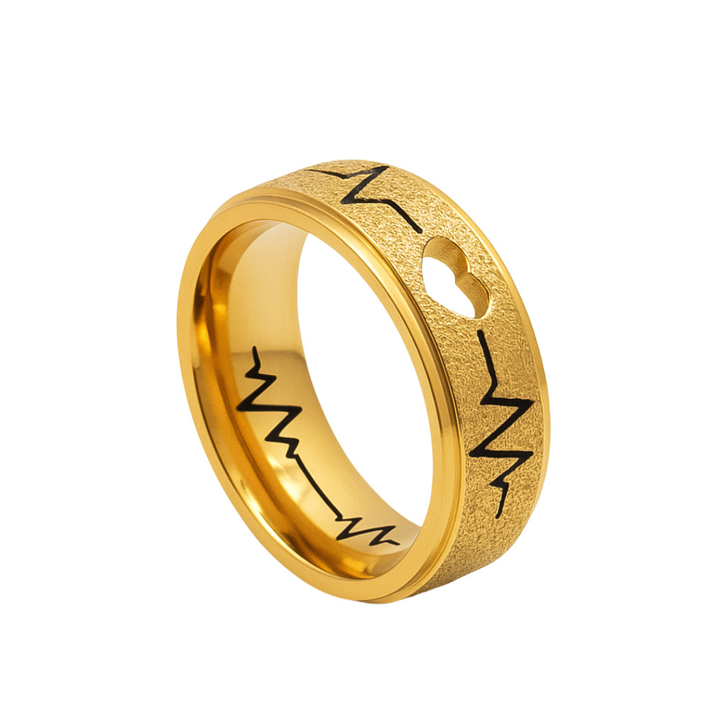 Alianca Noivado Ouro 18k 6mm Coracao Batimento Anatomica