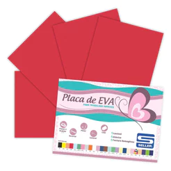 Placa de EVA 40X60cm Vermelho pacote com 10 folhas Seller