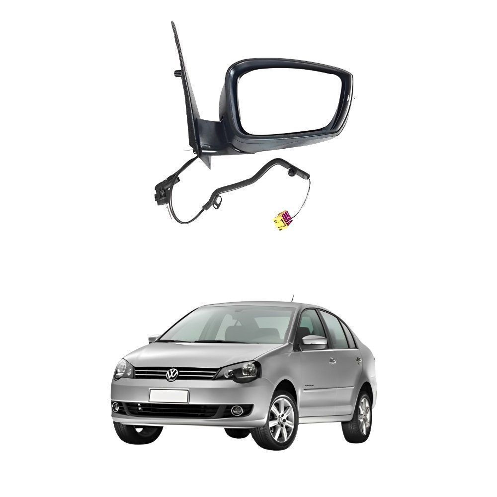 Retrovisor Vw Polo 2012 2013 2014 2015 Com Controle Com Pisca Lado Esquerdo Motorista