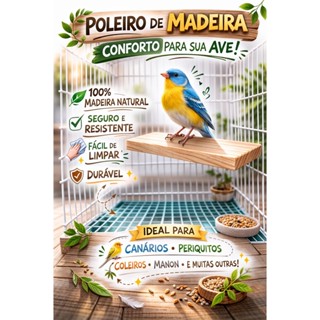 Poleiro Plataforma Papagaio Calopsita E Aves Mansas e Roedores Simples em Oferta na Shopee