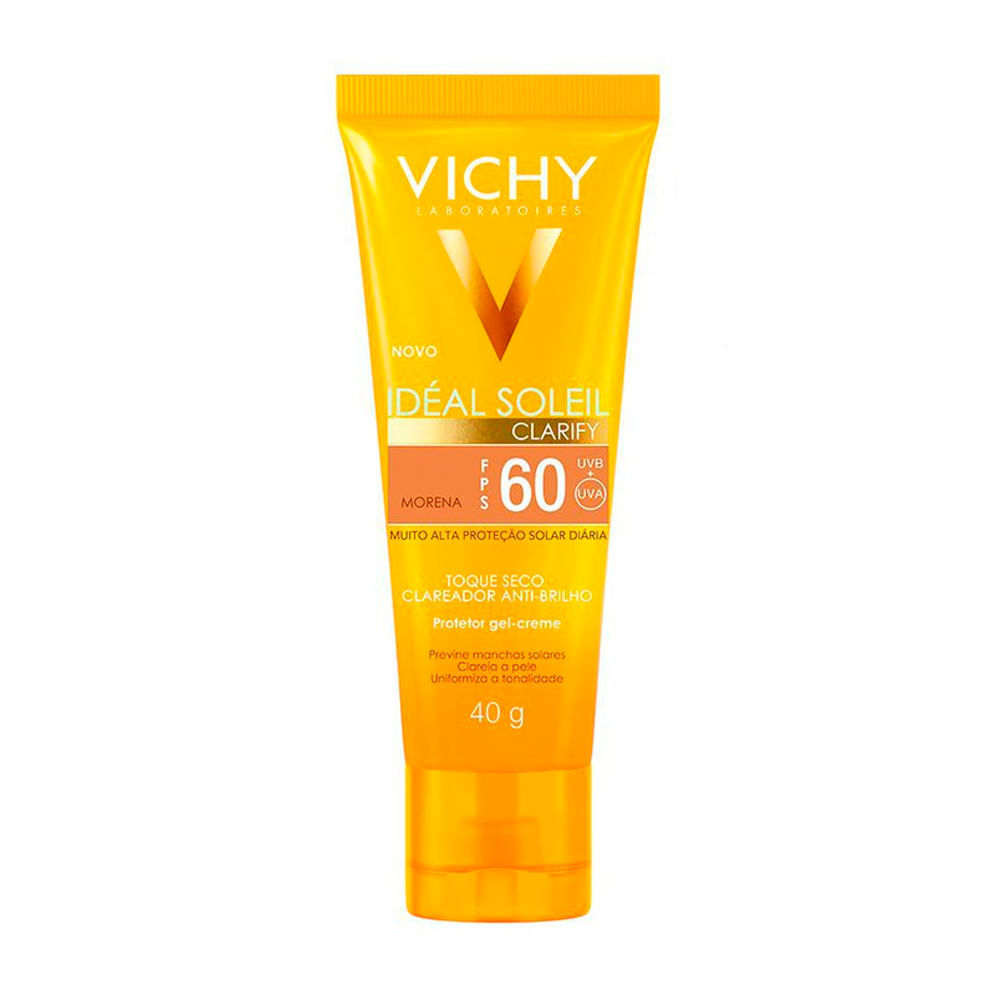 Protetor Solar Vichy Idéal Solei Clarify FPS 60 Cor Morena 40 g em Oferta na Shopee