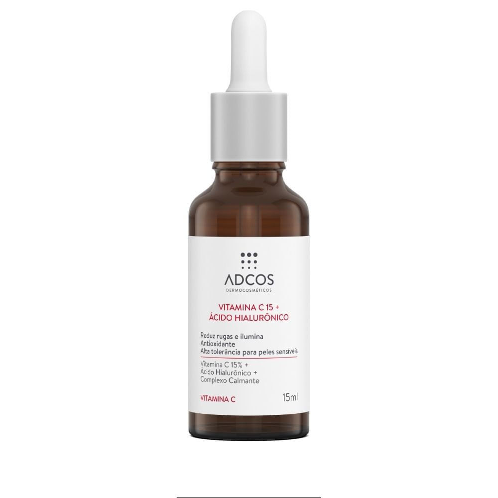 Vitamina C 15 + Ácido Hialurônico Adcos Sérum Anti-idade 15ml em Oferta na Shopee