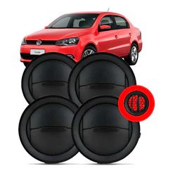 Kit 4 Difusor Saida de Ar Gol Voyage G4 G5 G6 Botão E Aro Preto