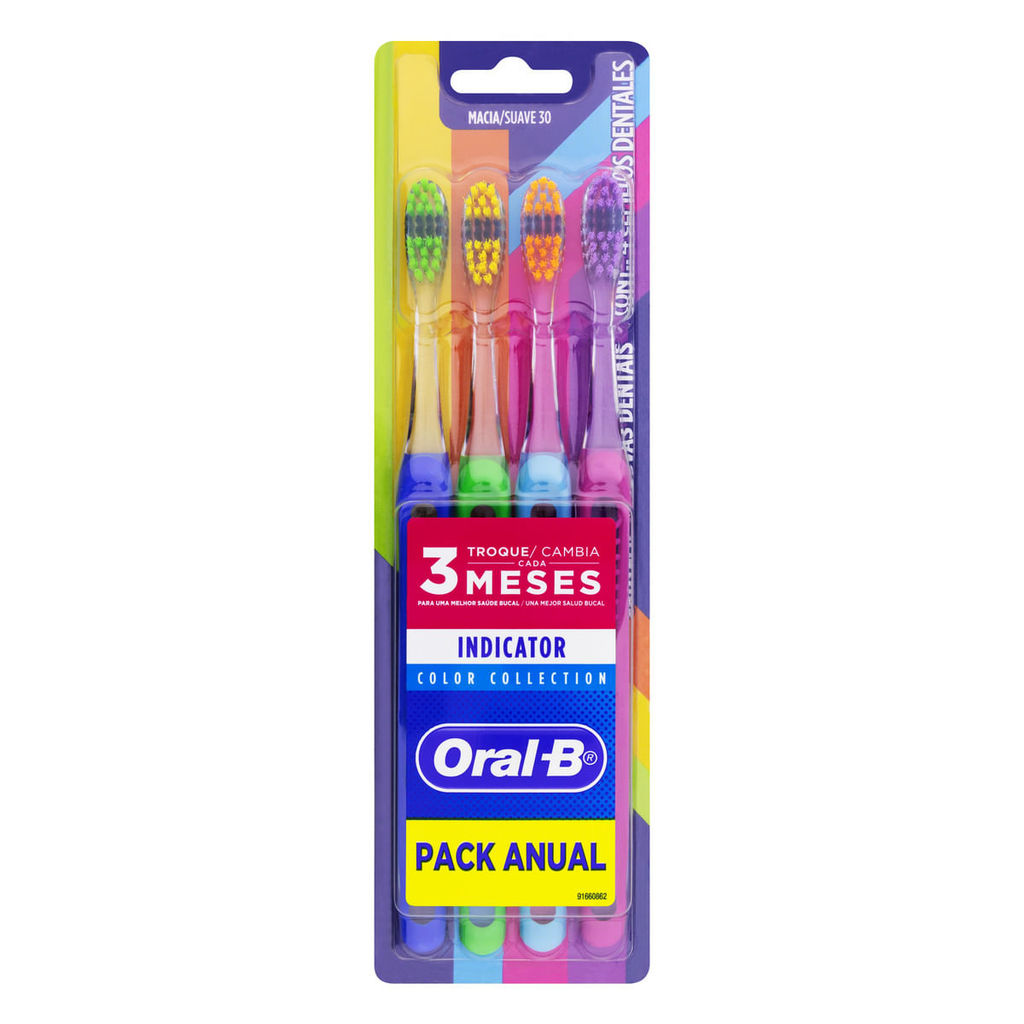 Escova Dental Oral-B Indicator 30 Color Collection 4 Unidades em Oferta na Shopee