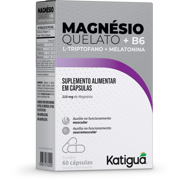 MAGNESIO QUELATO 210MG+TRIP+MELAT 60CAPS KATIGUA