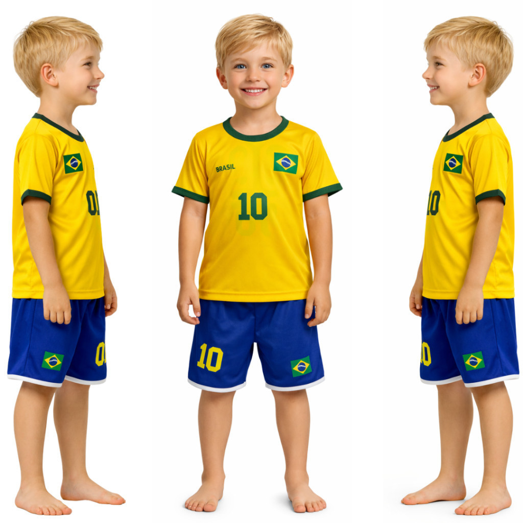 Conjunto Infantil Do Brasil-  Seleção Brasileira – Nº10 Frete gratis Promoção - Draigrfes