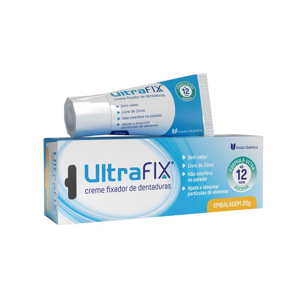 Creme Fixador de Dentaduras UltraFix sem Sabor 20g em Oferta na Shopee