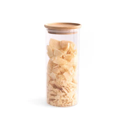 Pote de Mantimentos Empilhável com Tampa de Bambu 800ml - Oikos 800ml