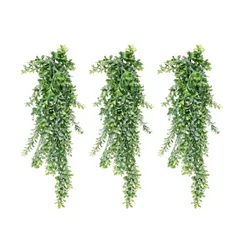Kit 3 Folhagens Artificial Pendente Verde Plástico Decoração