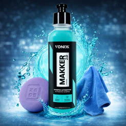 Kit Makker 2.0 240ml Vonixx Maquiador Pintura Automotiva Brilho Pano de Microfibra Aplicador de Espuma