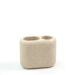 Porta Escova de dente de Resina Oval Areia - Oikos