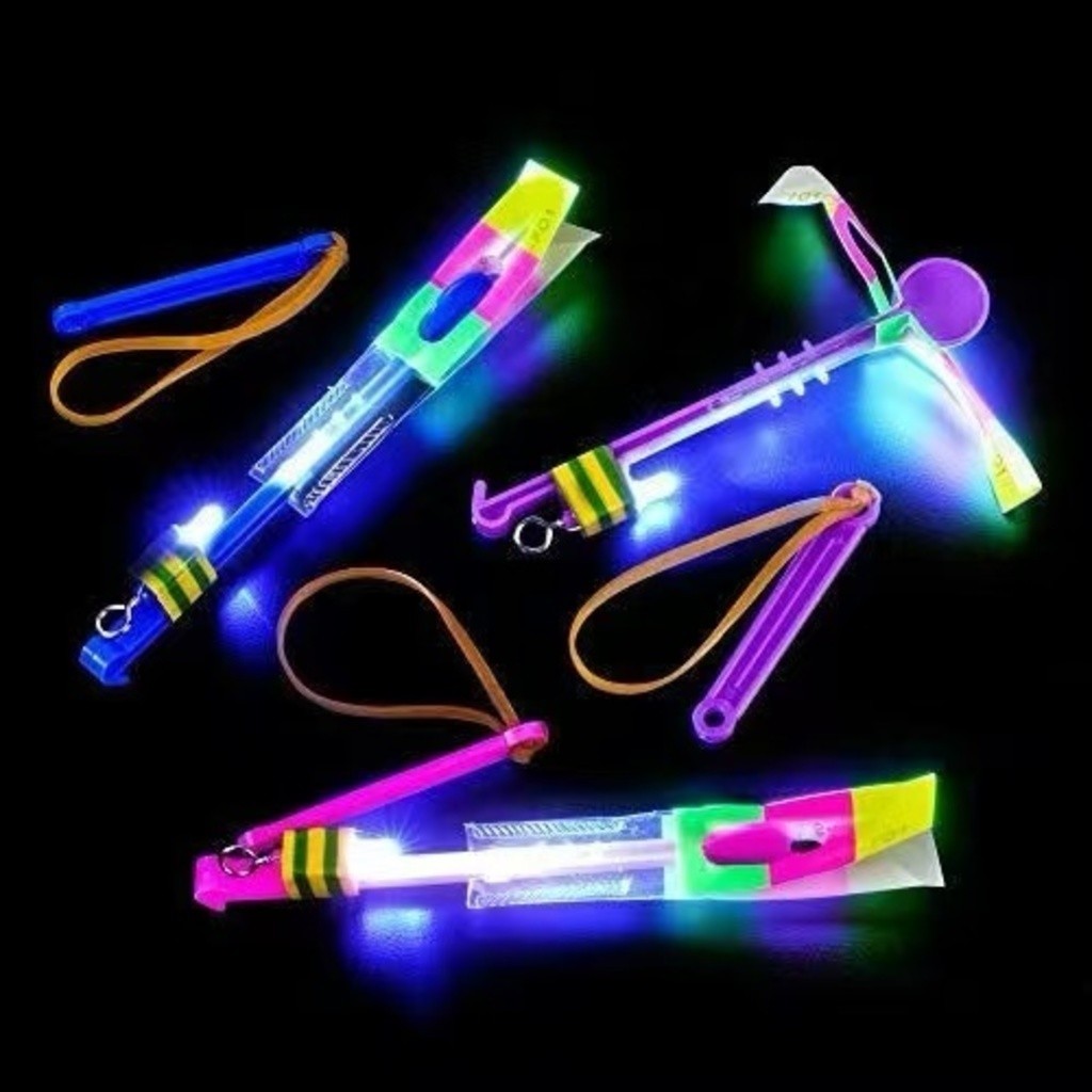 KIT 6/12/24 Brinquedo Led Voador Foguete Helicóptero Avatar Estilingue Flecha de Iluminação Voadora-Lina