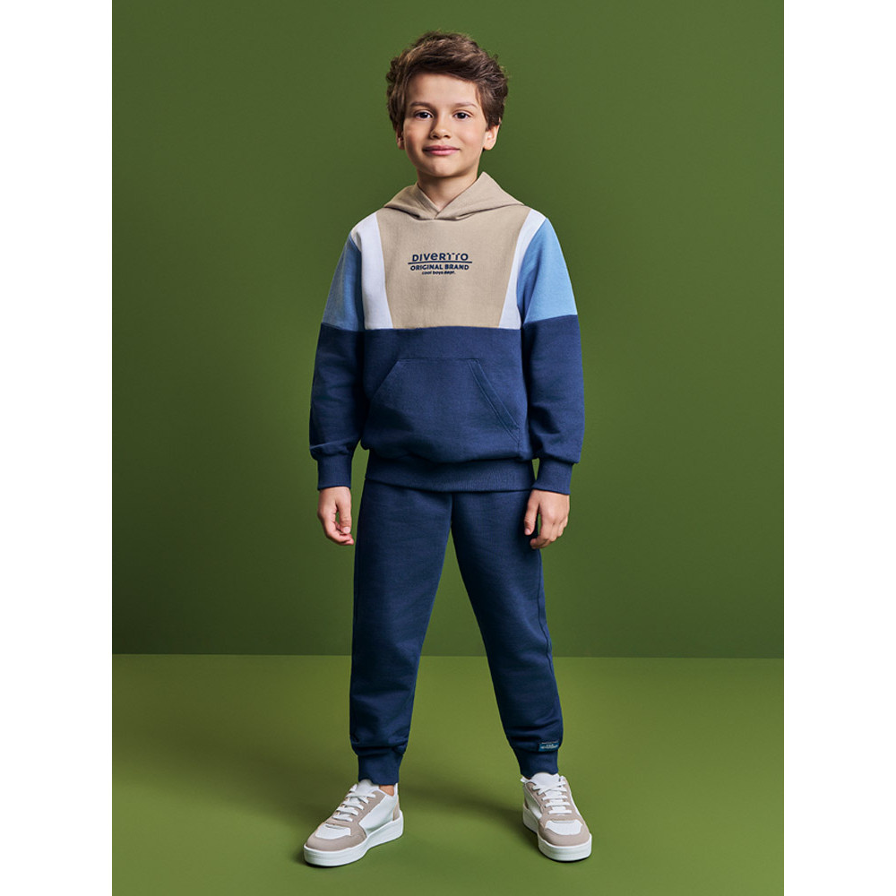 Conjunto Divertto Moletom Menino Azul Original Brand 4 ao14