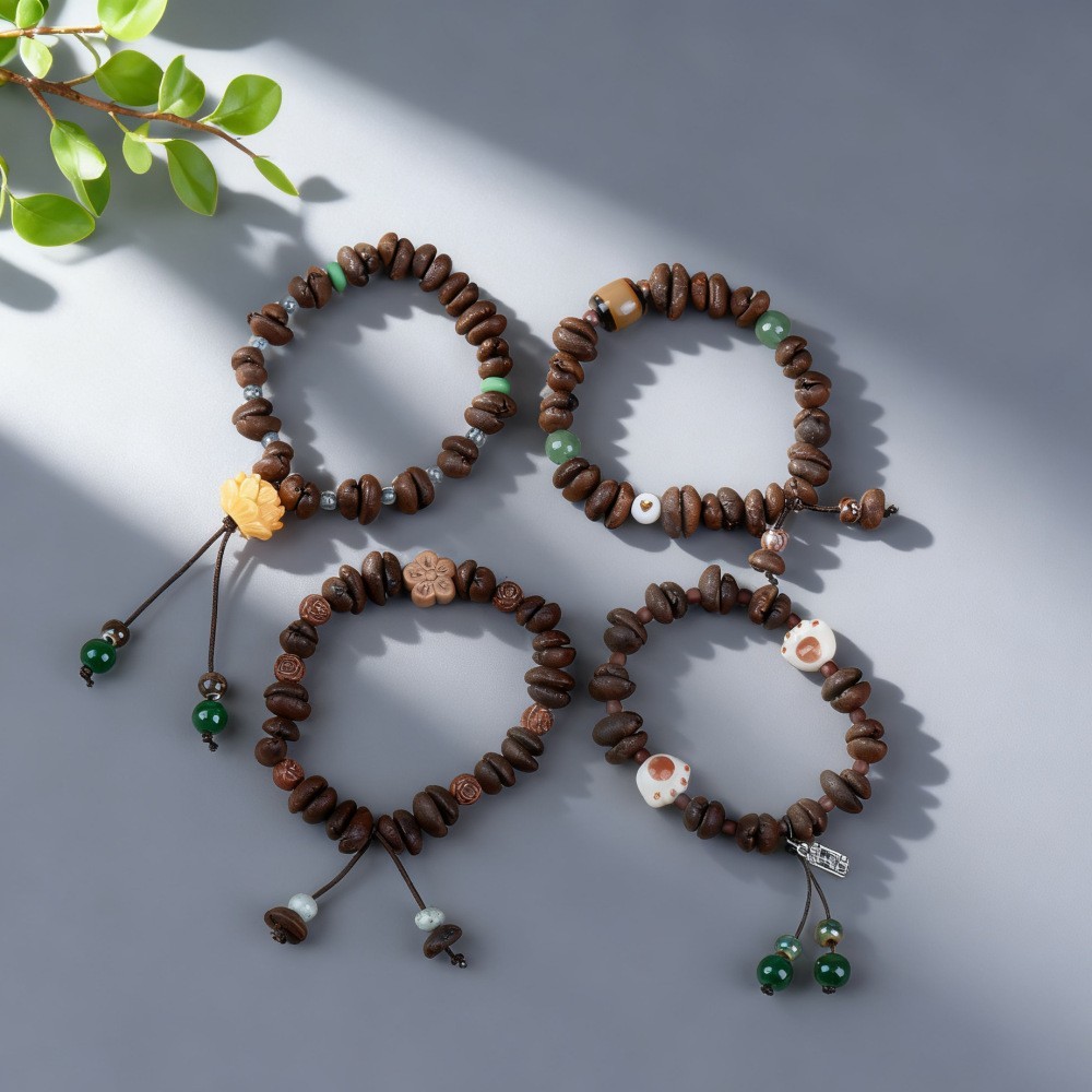 Pulseira Masculina Nova Literária Grãos De Café Frisado Feminina Namorada Casal Jóias