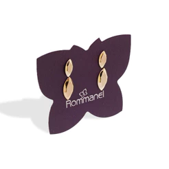 Kit brinco losango banhado a ouro 18k Rommanel