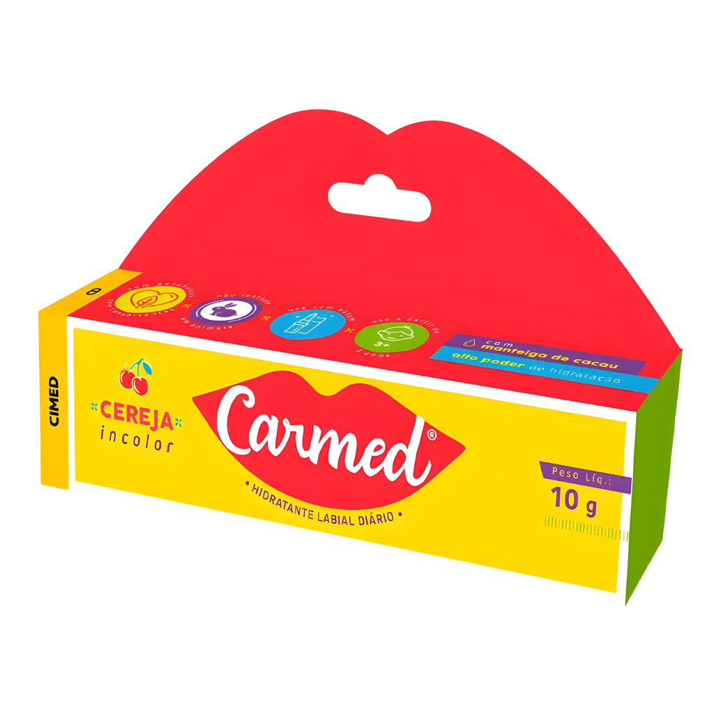 Carmed Hidratante Labial Cereja - Edição Ilimitada, Bisnaga 10g, Cheirinho de Cereja