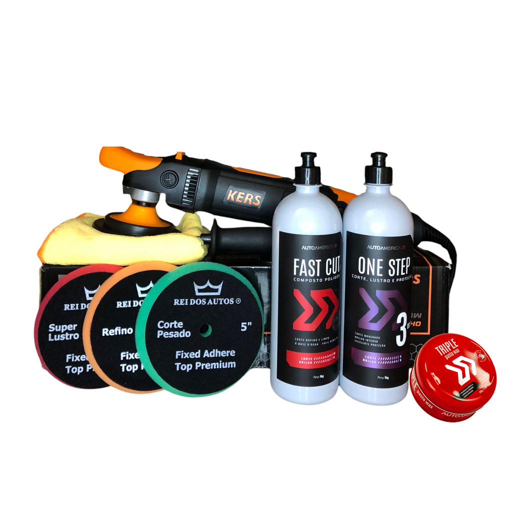 Politriz Rotativa KERS RK 127v + kit polimento