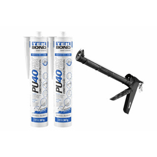 Kit 2 PU 40 Branco 387g Tekbond + Pistola Aplicadora Selante Metálica em Oferta na Shopee