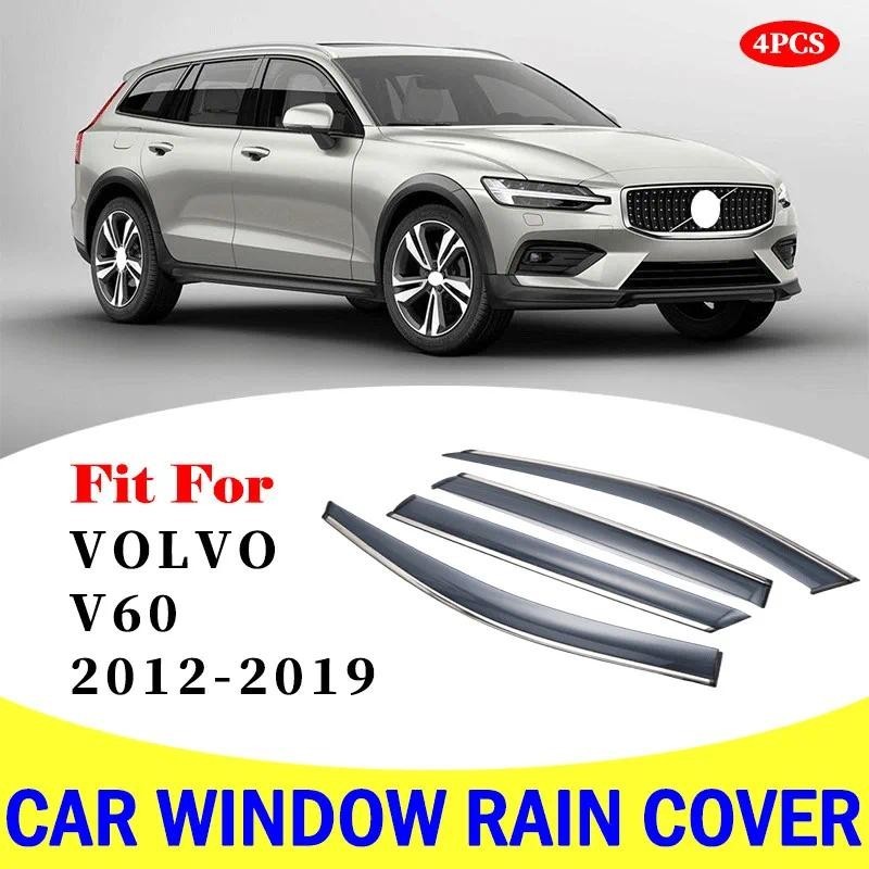 Para Volvo V60 2012-2019 Viseira Da Janela Do Carro Escudo De Chuva Defletores Toldo Guarnição Capa exterior Estilo Aces