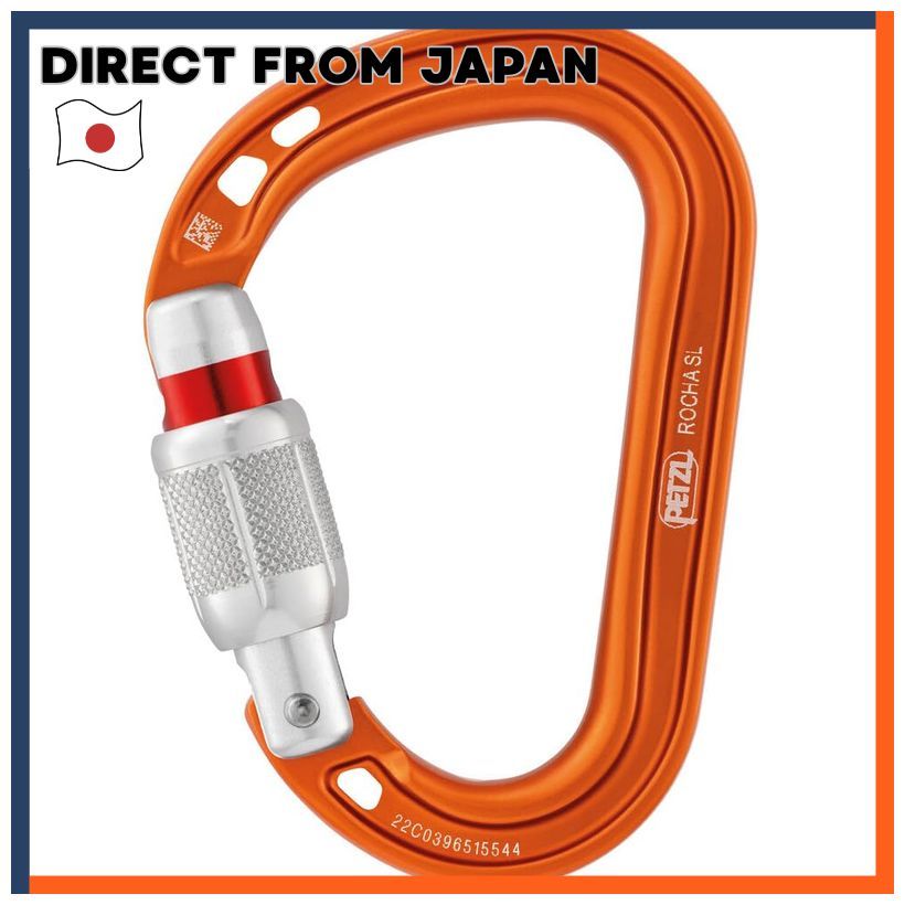 Petzl Rosha Screw-Lock Carabiner Orange For Rock Climbing
