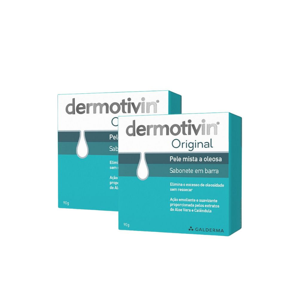 Kit 2 Dermotivin Original Sabonete em Barra para Pele Mista ou Oleosa 90g em Oferta na Shopee