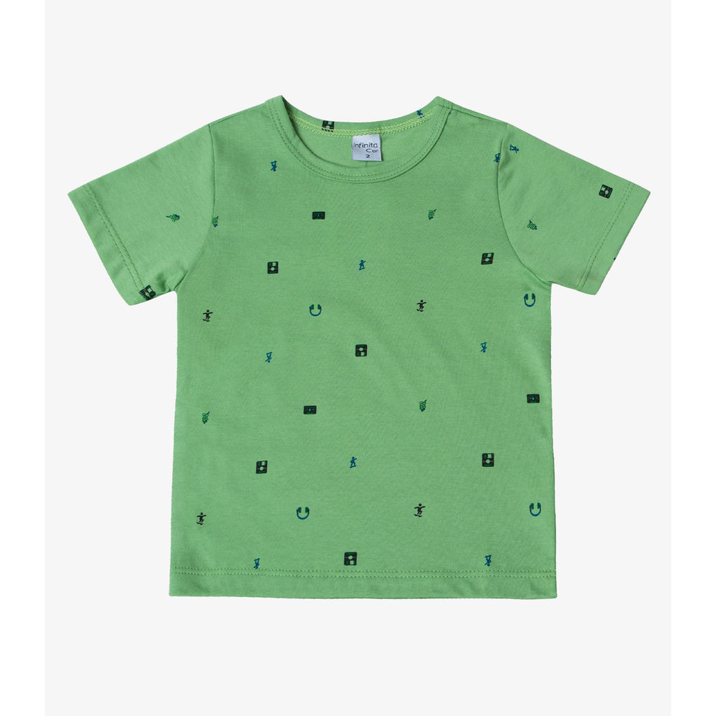 Camiseta Infantil Masculina Animais Infinita Cor Verde