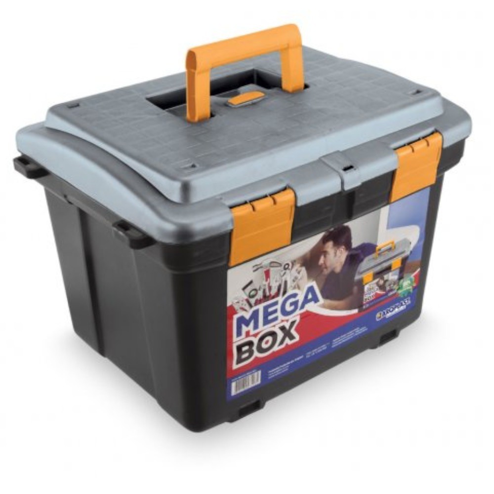 Caixa plástica para ferramentas 19" -  mega box Arqplast em Oferta na Shopee