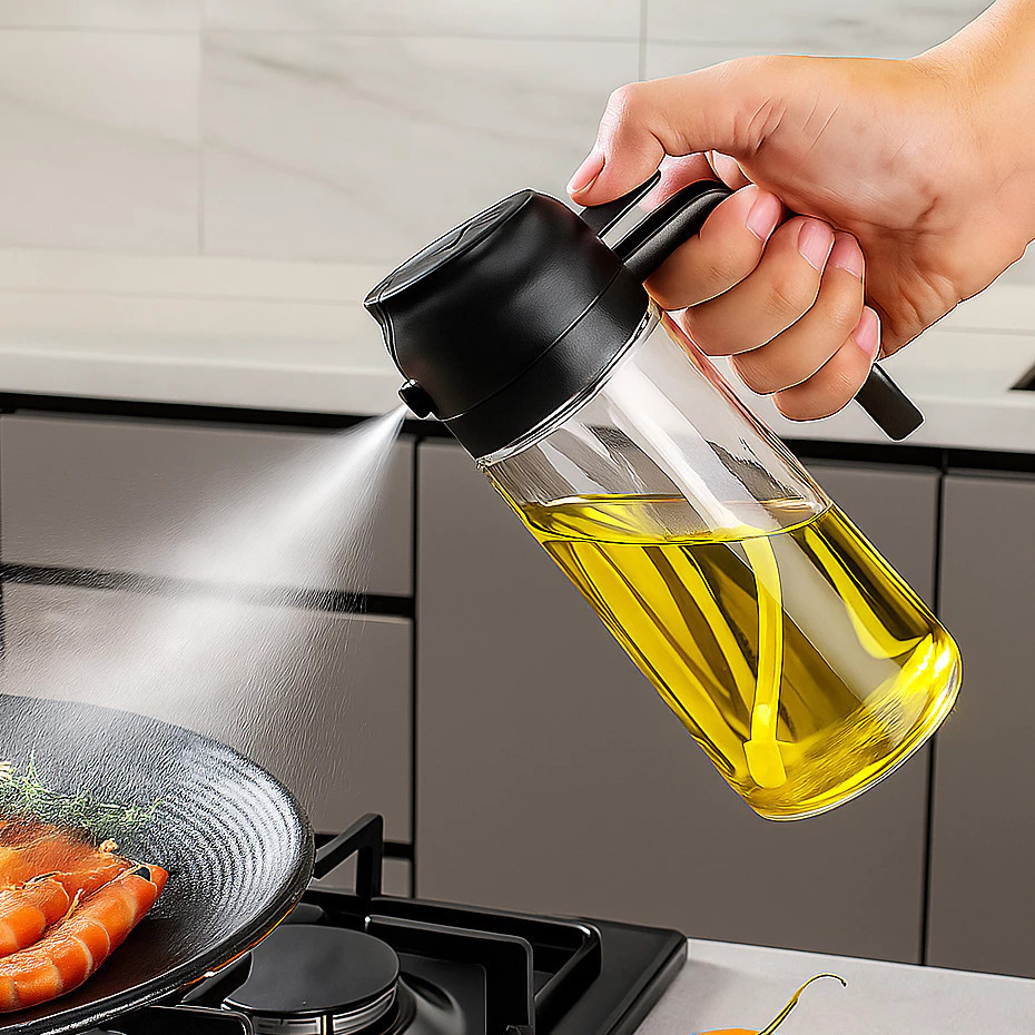 Spray Vidro Azeite Vinagre Borrifador Dosador Cozinha Tempero Salada Gatilho Recarregável