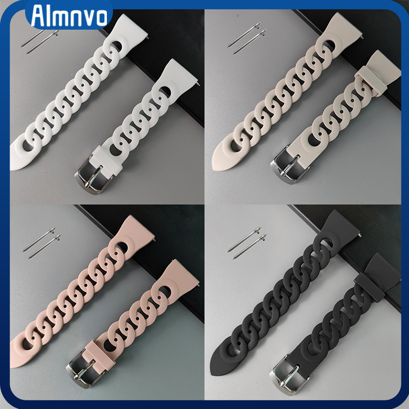 Pulseira De 20mm 22mm Silicone Para Relógio Smartwatch Samsung Galaxy FE 7 6 5 4/Amazfit GTS GTR/Huawei GT/Redmi/Xiaomi