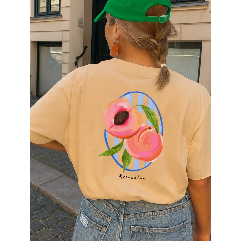 Camiseta Oversized Tshirt Floral Brasileira Gola Redonda Moda Praia Verão - Melocoton