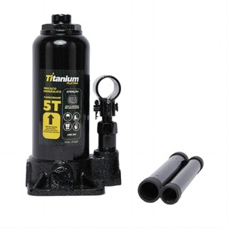 Macaco hidráulico tipo garrafa 5 toneladas - 7425 - Titanium em Oferta na Shopee