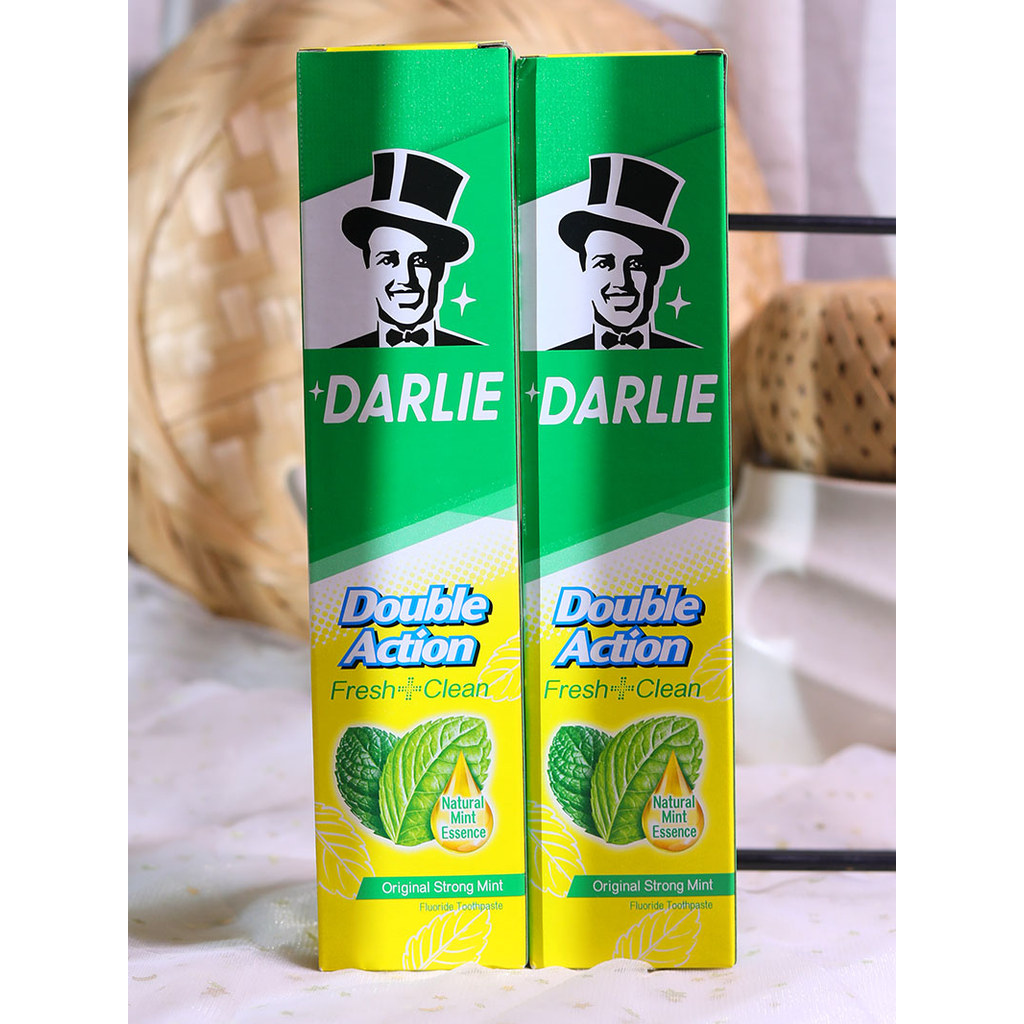Haolai pasta de dente preta dupla hortelã fresca com flúor pasta de dente limpa gengivas orais 225g versão Hong Kong imp