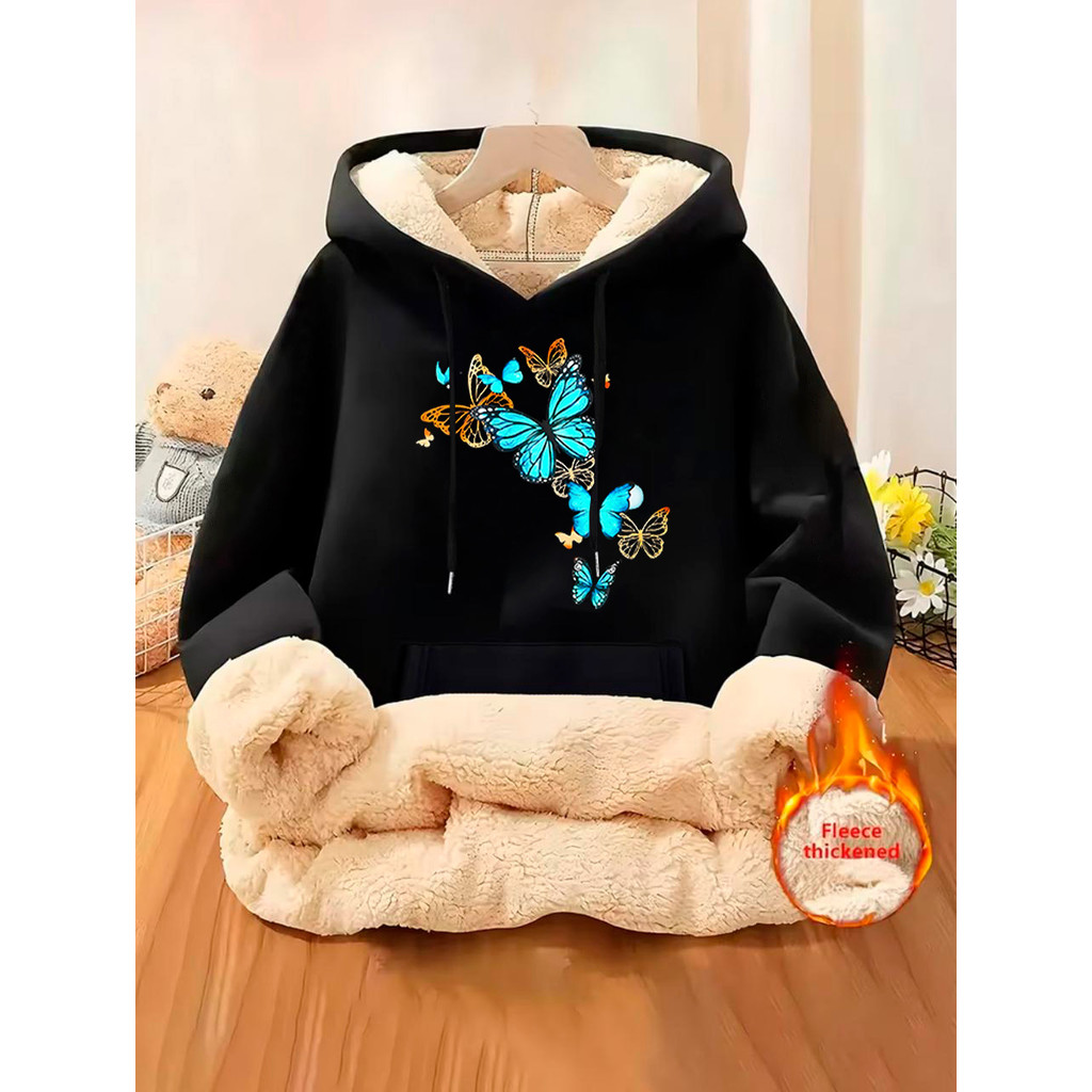 Moletom Feminino Blusa Premium Peluciado Flanelado Canguru Com Gorro Lançamento Exclusivo
 Preto