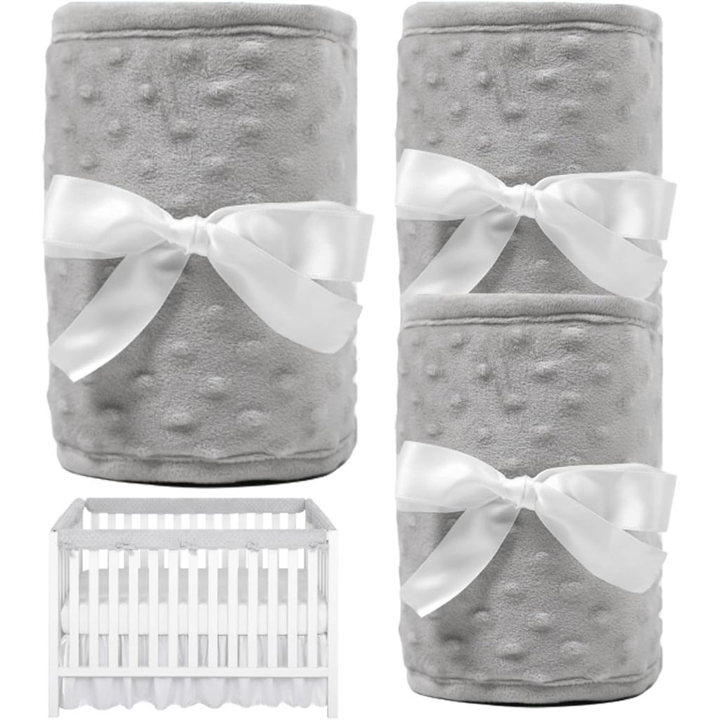 Conjunto de 3 peças de protetores de berço, tamanho 128x18 cm/68x18 cm, protetores anti-mordidas para berço, dispositivo