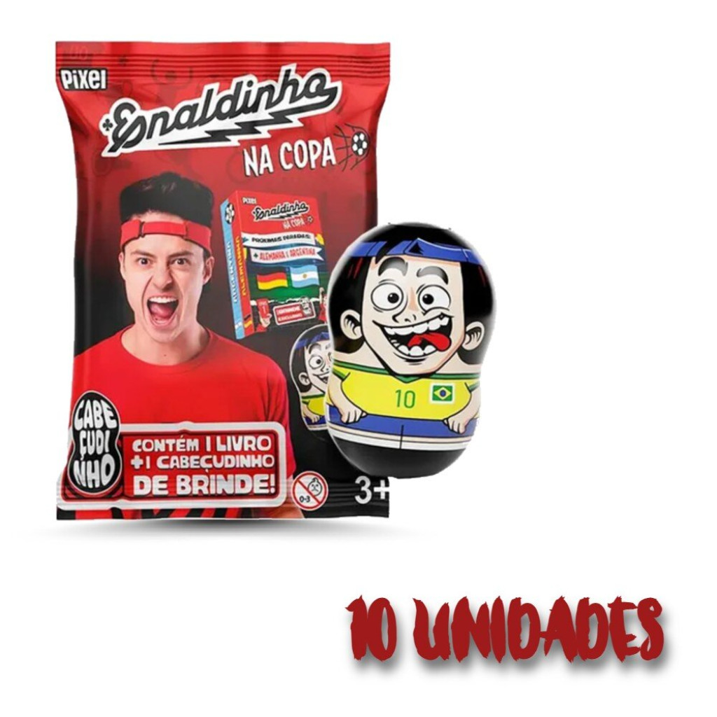 Kit 10 Enaldinho Na Copa Flow Pack Oficial Cabeçudinhos