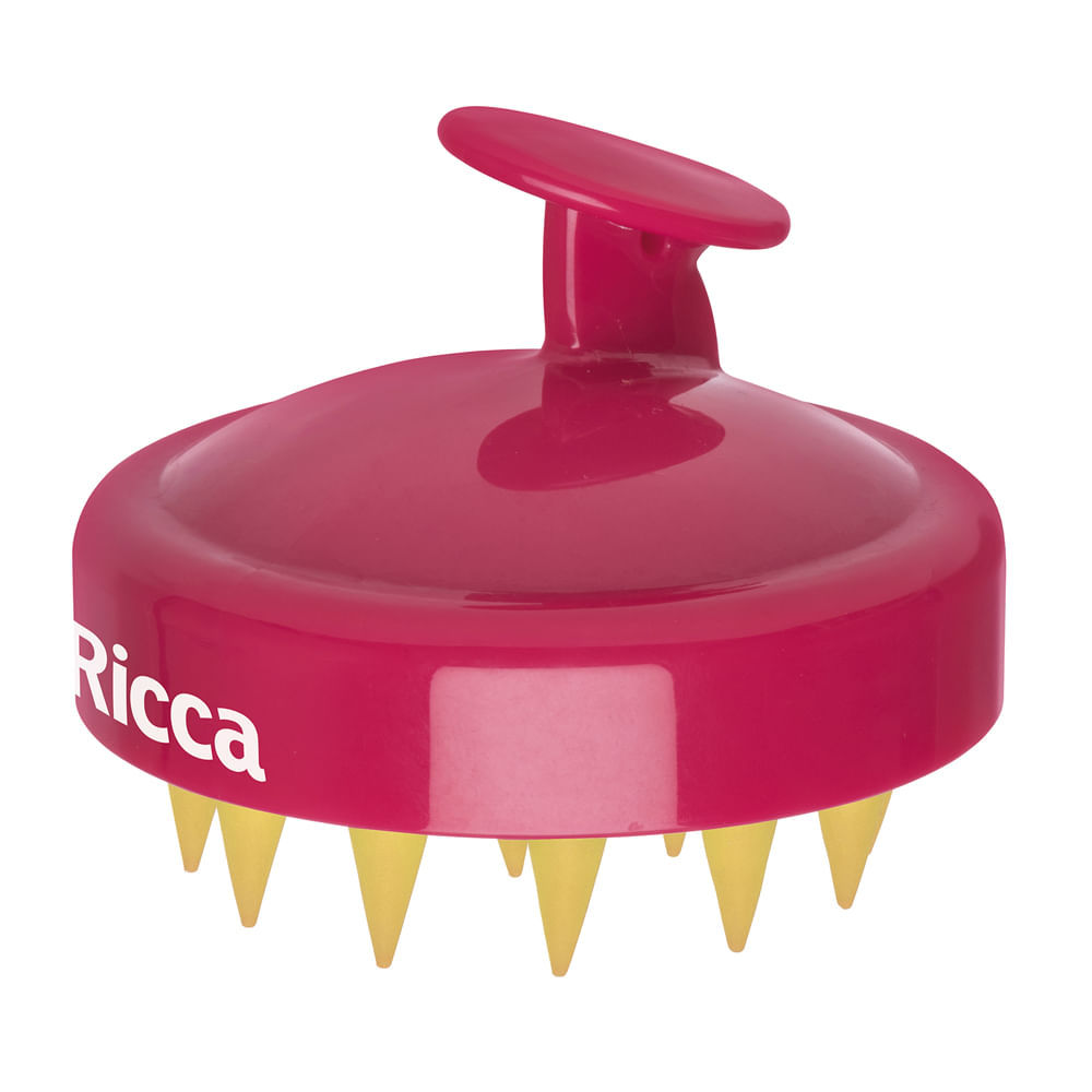 Escova Massageadora de Couro Cabeludo Ricca Brush Shampoo Rosa 1 Unidade em Oferta na Shopee
