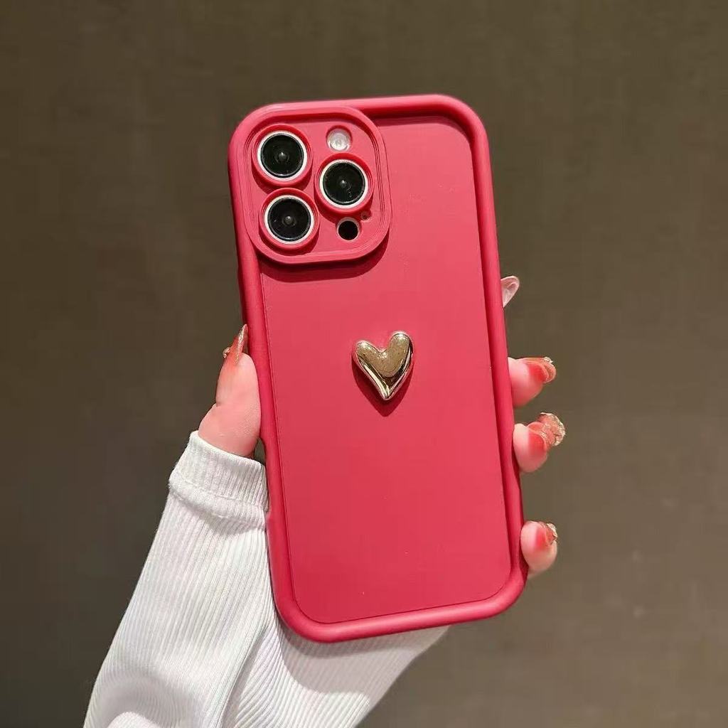 3D Ouro Amor Coração Capa Capinha Para Samsung A06 A07 A05S A12 A13 A14 A15 A16 A17 A23 A32 A34 A36 Silicone