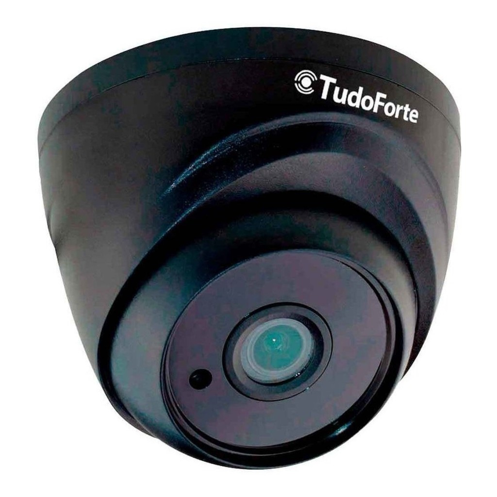 Câmera Tudo Forte Black Full HD 1080p Dome, Multi HD 4 EM 1, Lente 2.8MM, 2 Megapixels em Oferta na Shopee