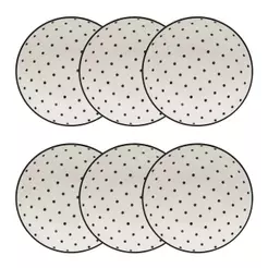 Jogo de 6 Pratos Fundos 20,5 Cm Oxford Unni Stripes And Dots