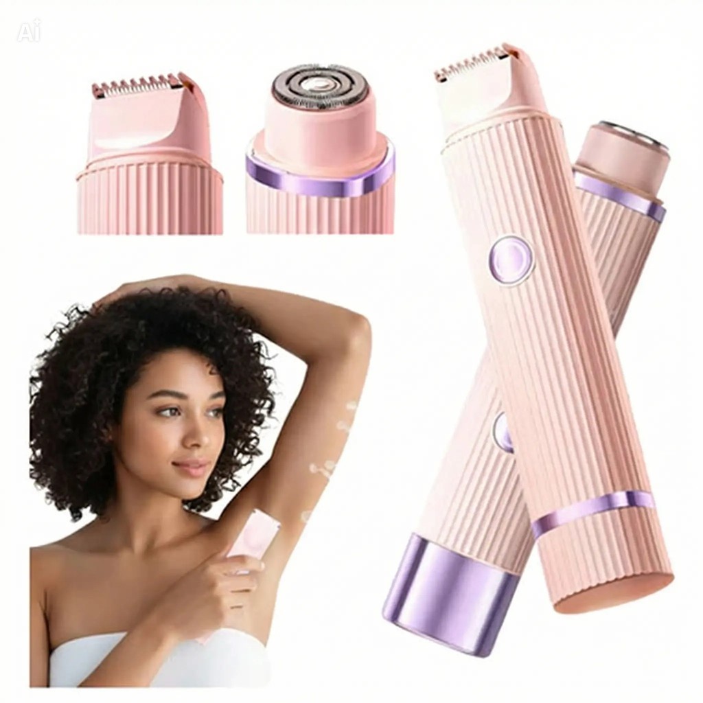 Depilador elétrico com navalha dupla cuidado e delicadeza com sua pele, Recarregável com Tecnologia avançada Indolor.