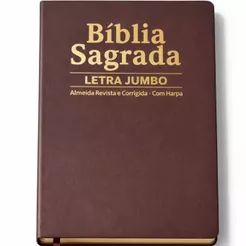 Bíblia Sagrada | Letra Jumbo | ARC com Harpa | Palavras de Jesus em Vermelho | Luxo Marrom