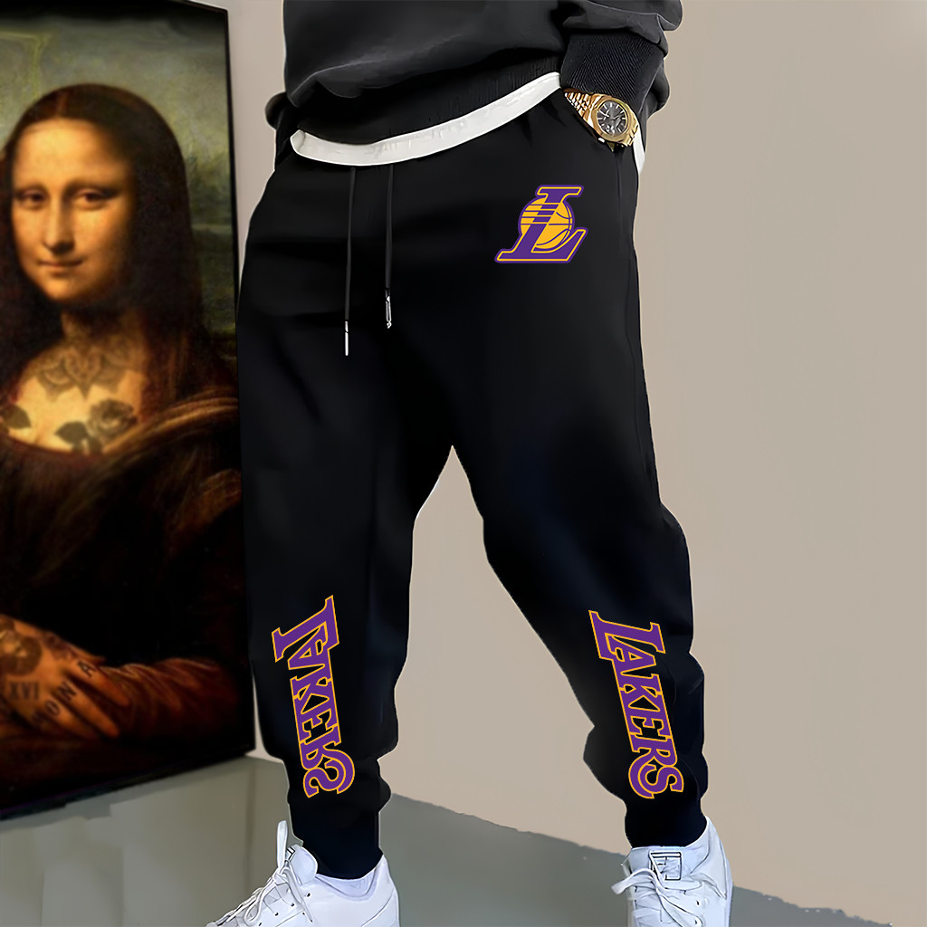 Calça Moletom de Basquete LA Lakers Streetwear Personalizado Time De Basquete NBA