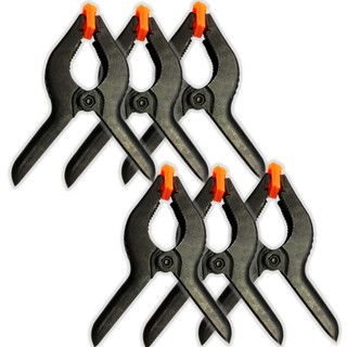 Pregador Sargento Grampo Plástico Resistente 10,5cm Kit 6 Peças Multiuso Fixar Prender Segurar