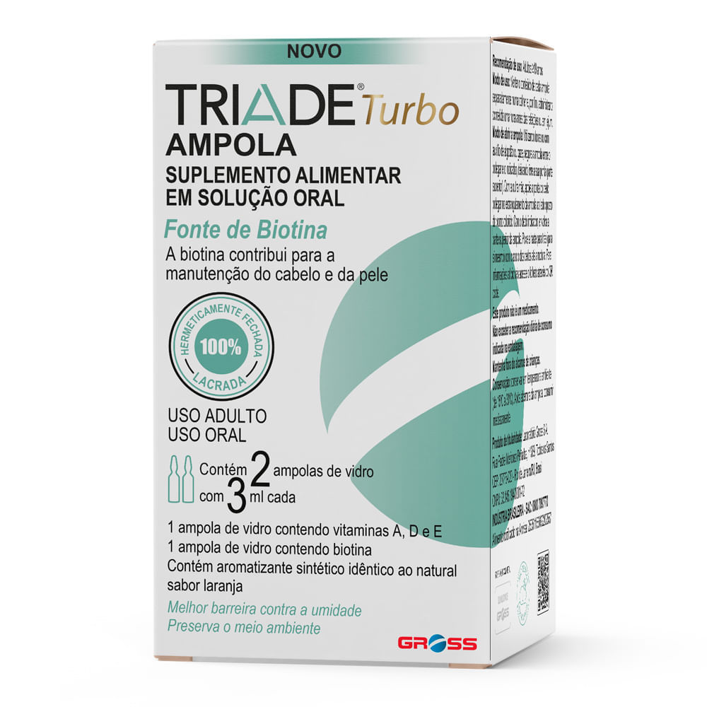 Triade Turbo Ampola Fonte de Biotina com 2 Ampolas de 3ml cada em Oferta na Shopee