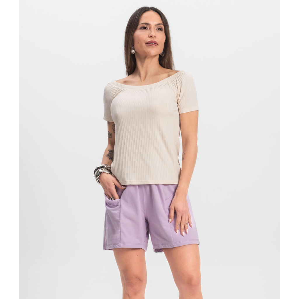 Shorts Feminino Moletinho Infinita Cor Roxo