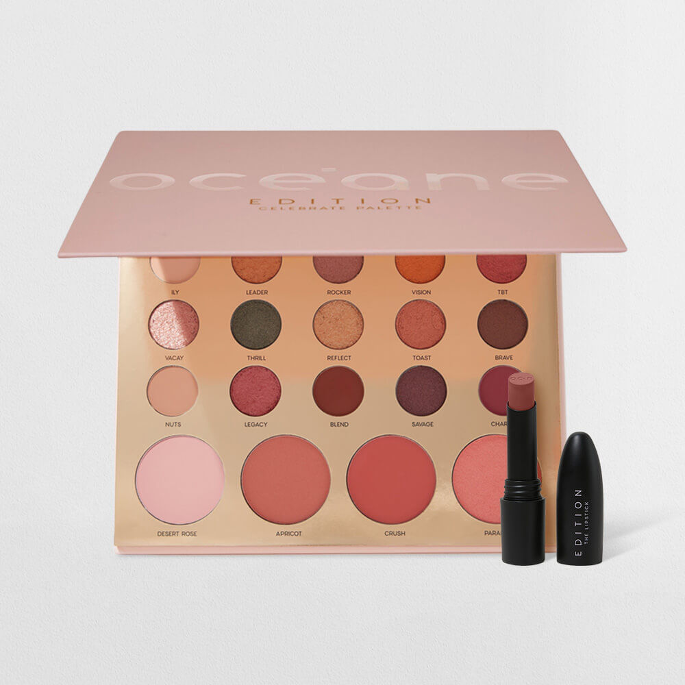 Kit Paleta Multifuncional Celebrate + Batom Nude Océane Edition (2 Produtos)