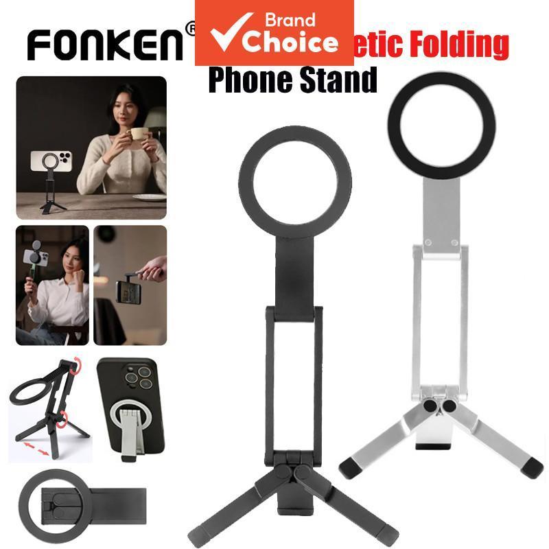 Suporte de Tripé para Celular Fonken Dobrável Magnético, Suporte de Mesa Giratório, Bastão de Selfie Portátil