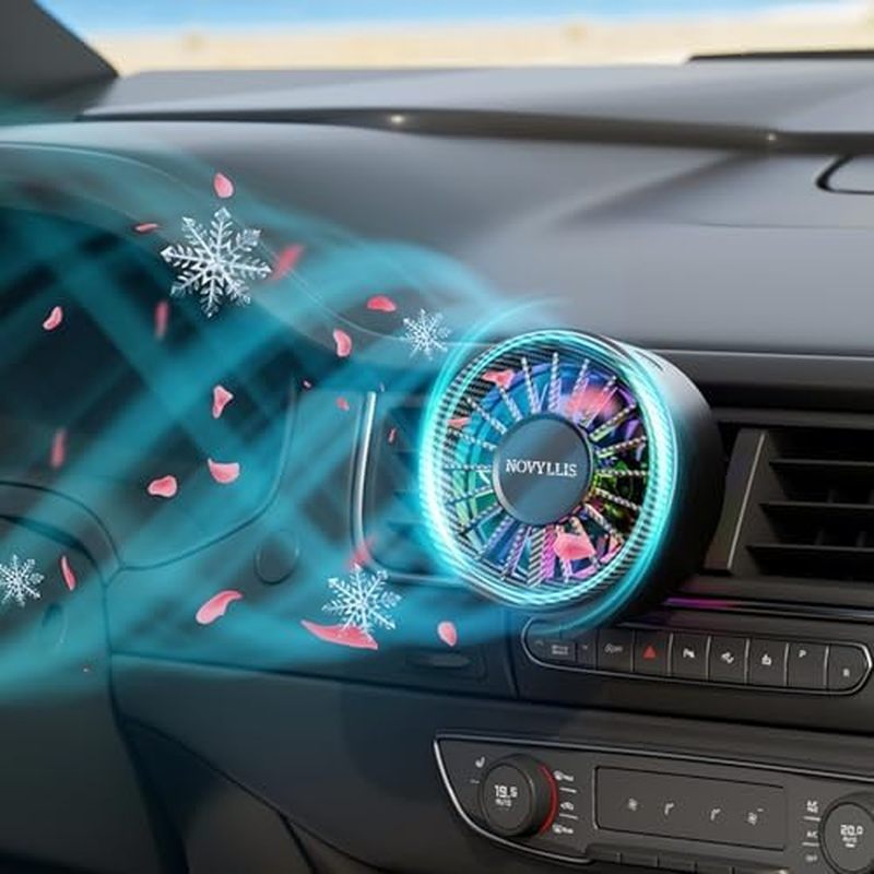 Ventilador De Ventilação Para Carro USB Com Ambientador Luzes Multicoloridas Clipe ac 3 Configurações De Velocidade 360 