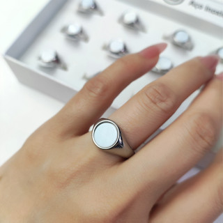 Anel Feminino Em Aço Inoxidável 316 Cor Prata Tamanho 16-20 em Oferta na Shopee